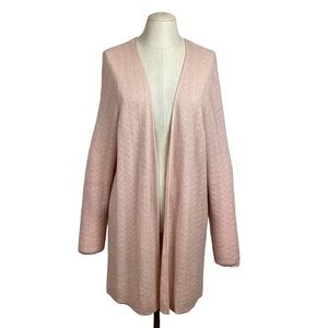 Women's Open Front Longline Cardigan Sweater - Blush Pink